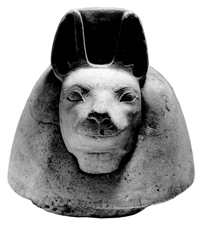 Canopic cover with the head of god Duamutef